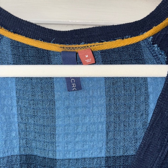 Pilcro Colorblock Plaid Back Pullover Sweater Blue Medium - Picture 3 of 5